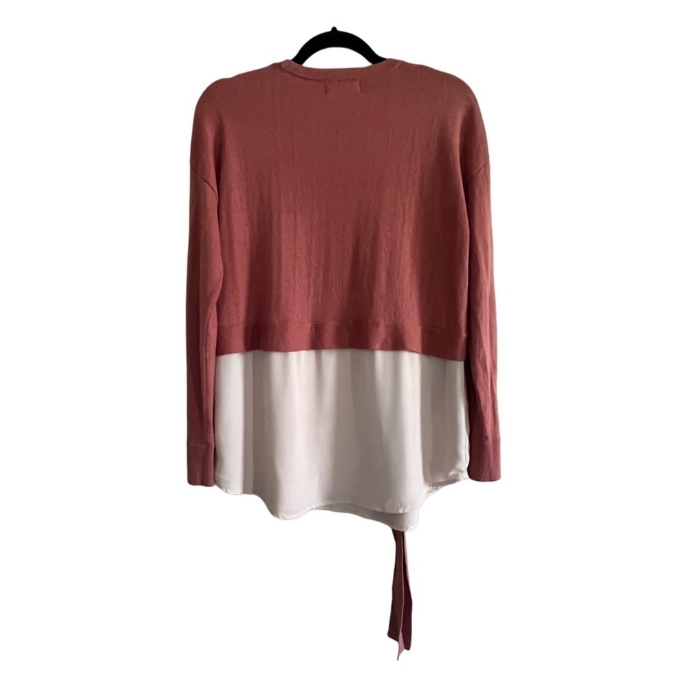 Charlie Paige Layered Poplin Blouse Top With Waist Tie Size Small - Picture 3 of 6
